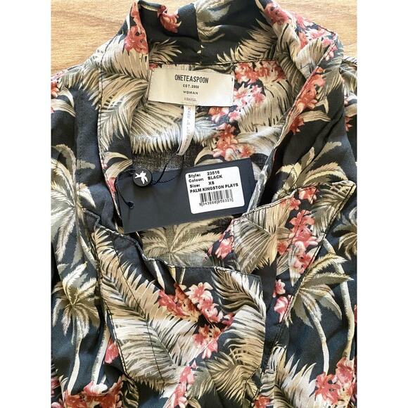 One Teaspoon Palm Floral Tropical Relaxed Boho Vacation Summer Women Romper XS - Picture 10 of 10